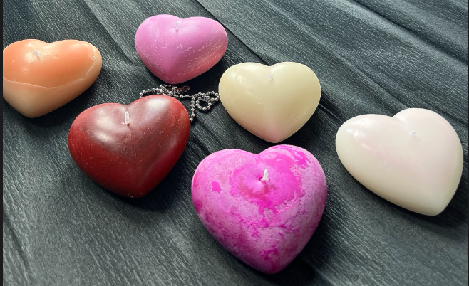 Cute heart shaped candles