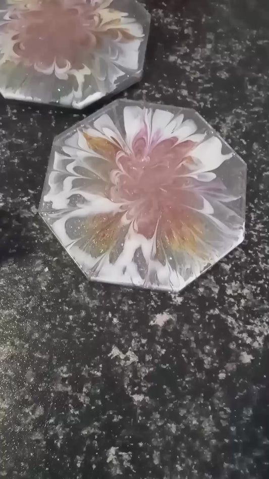 Handmade Epoxy Resin Coaster Set – Elegant & Unique 🌿