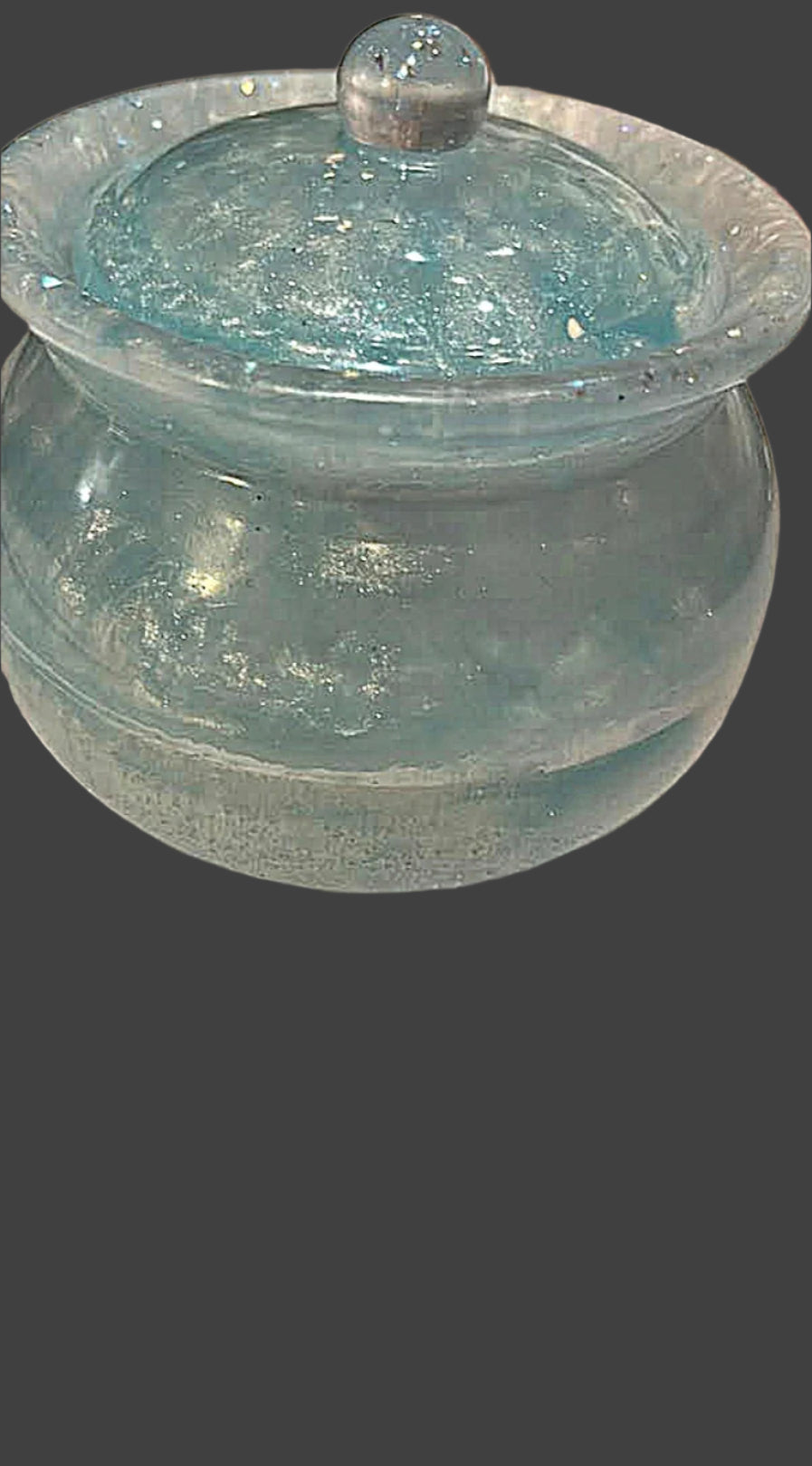 Handmade Epoxy Resin Jar with Lid – Elegant & Unique
