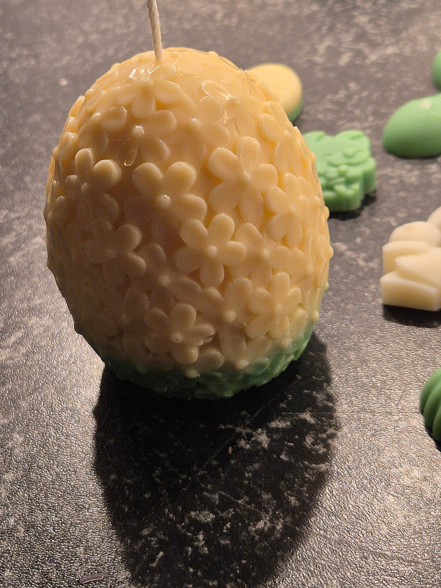 Easter Floral Sphere Candle – Handmade Spring Elegance