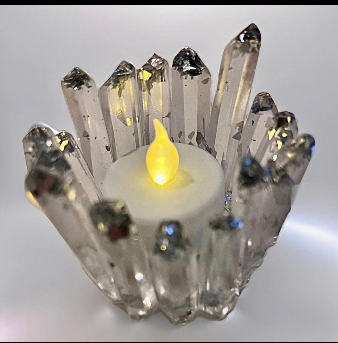 crystal-inspired tealight holder is a stunning piece!
