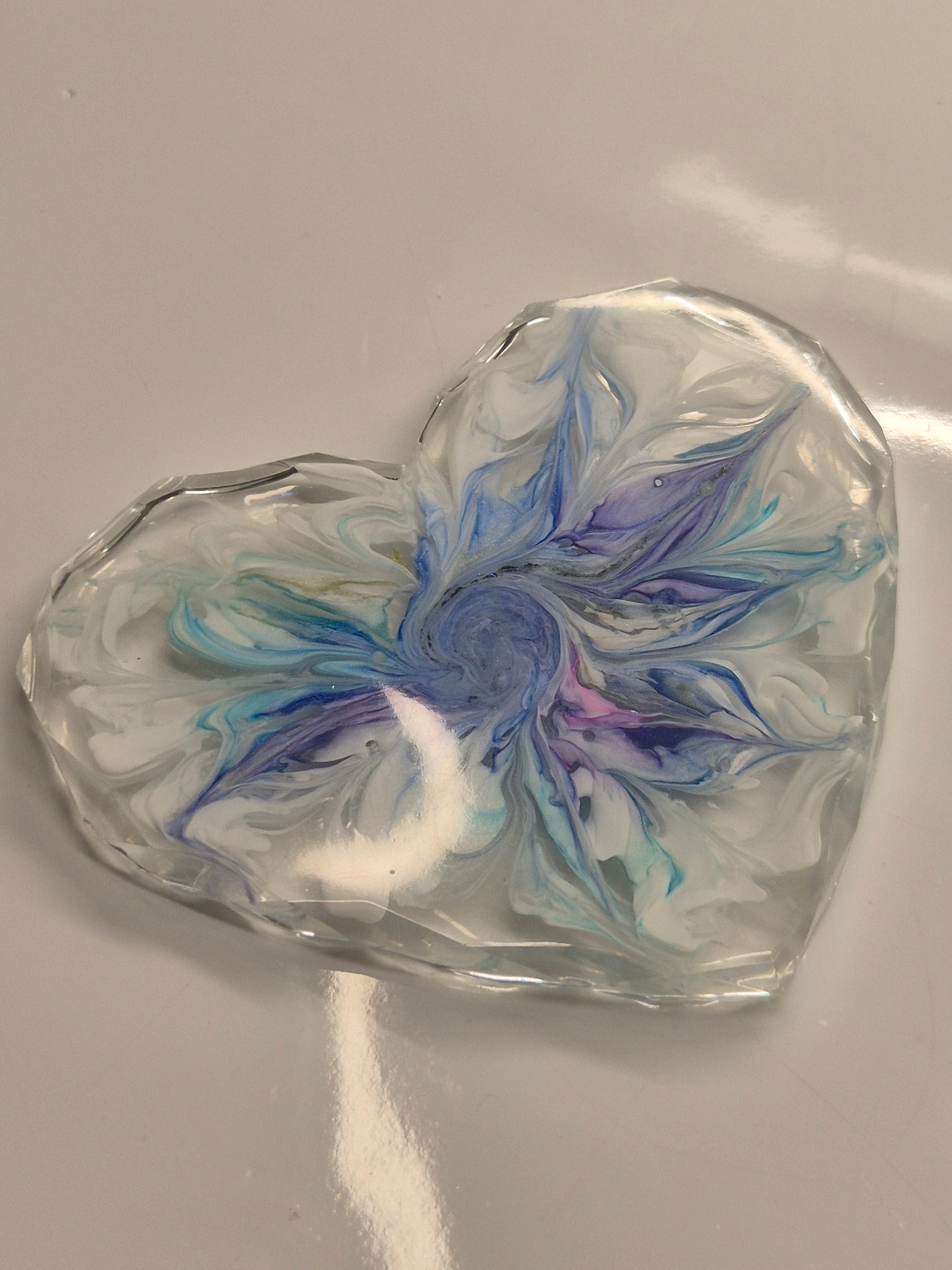 Handmade Heart-Shaped Resin Trinket Dish | Decorative Coaster
