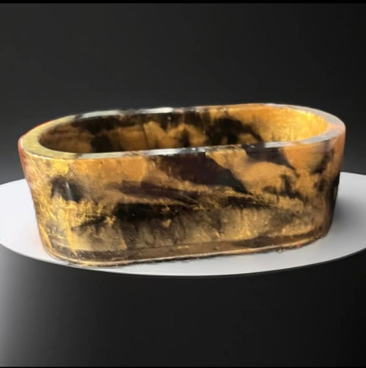 Luxury Gold & Black Resin Tray
