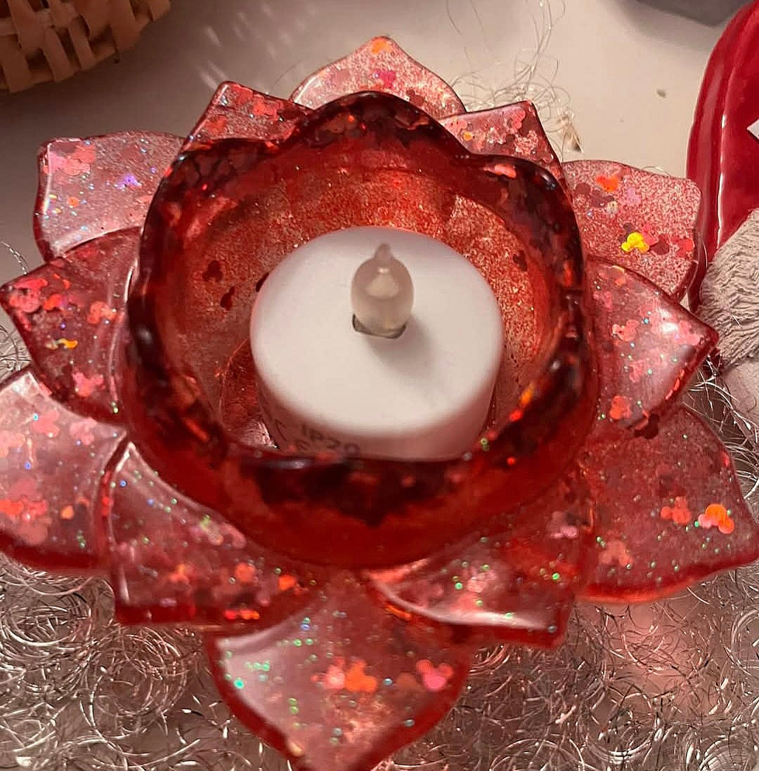 Unique candle holder in the shape of a lotus