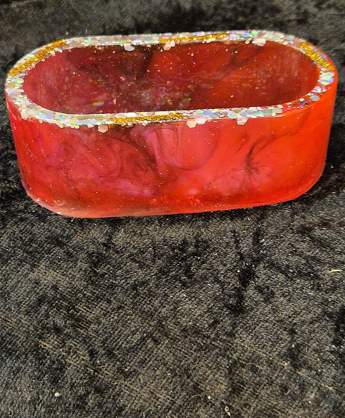 Handmade Red Epoxy Resin Trinket Bowl