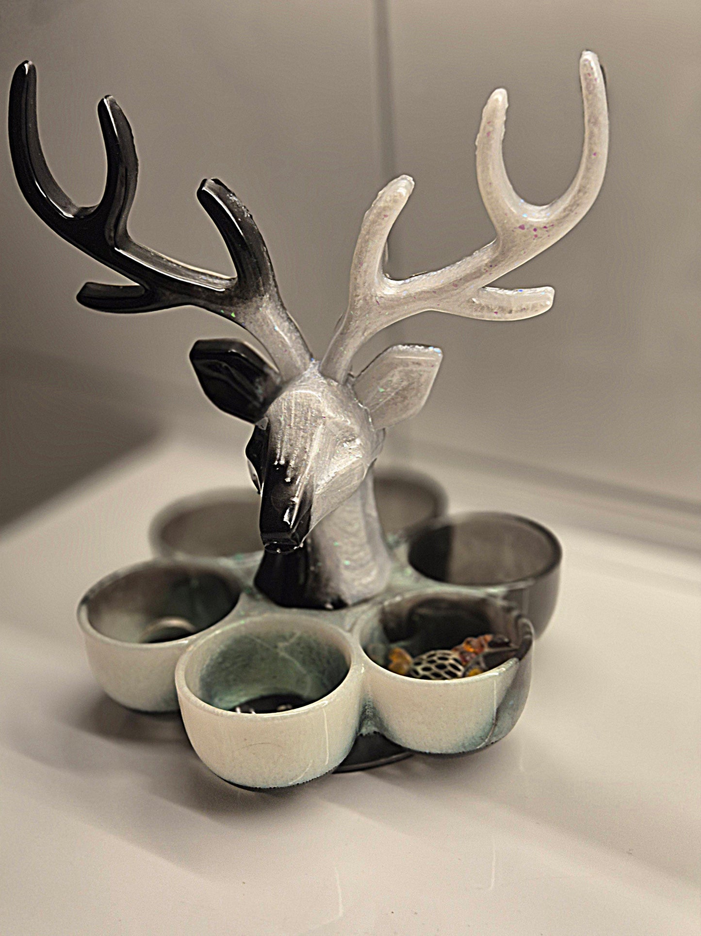 Handmade Epoxy Resin Deer Head Organizer
