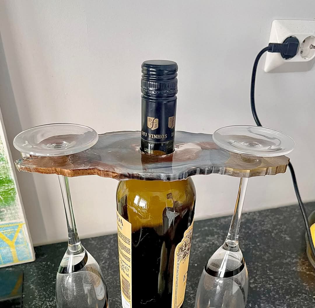 Elegant Handmade Epoxy Wine Glass Holder 🍷✨