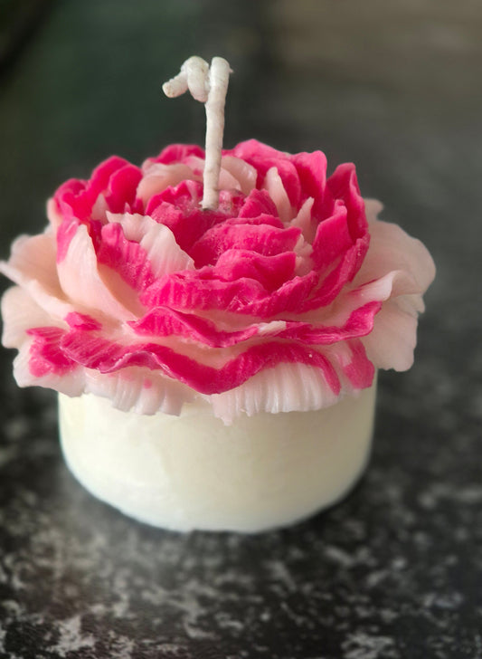 Handmade Peony Blossom Candle – A Work of Art in Wax!