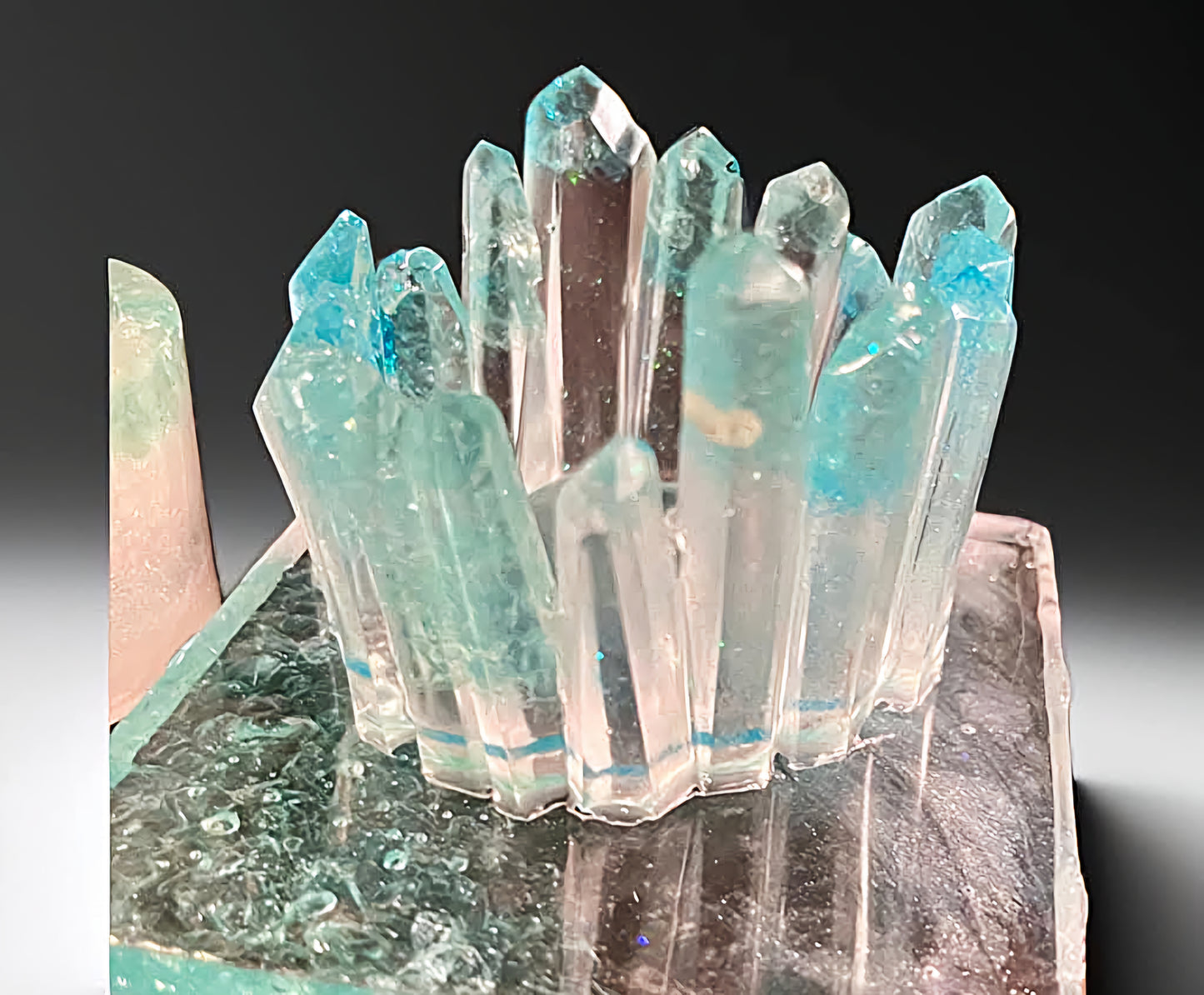 Handmade Epoxy Crystal Art with Crushed Glass ✨