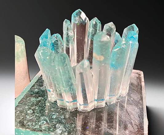 Handmade Epoxy Crystal Art with Crushed Glass ✨